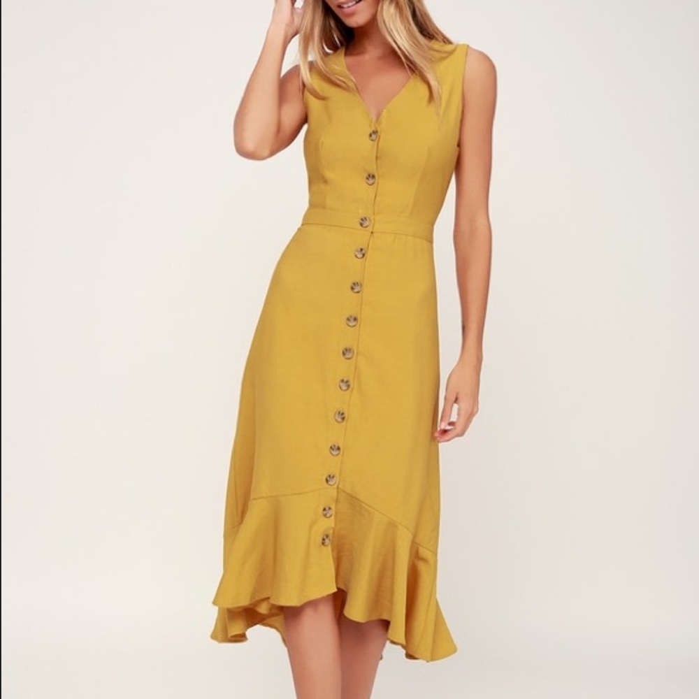 LULUS MUSTARD DRESS